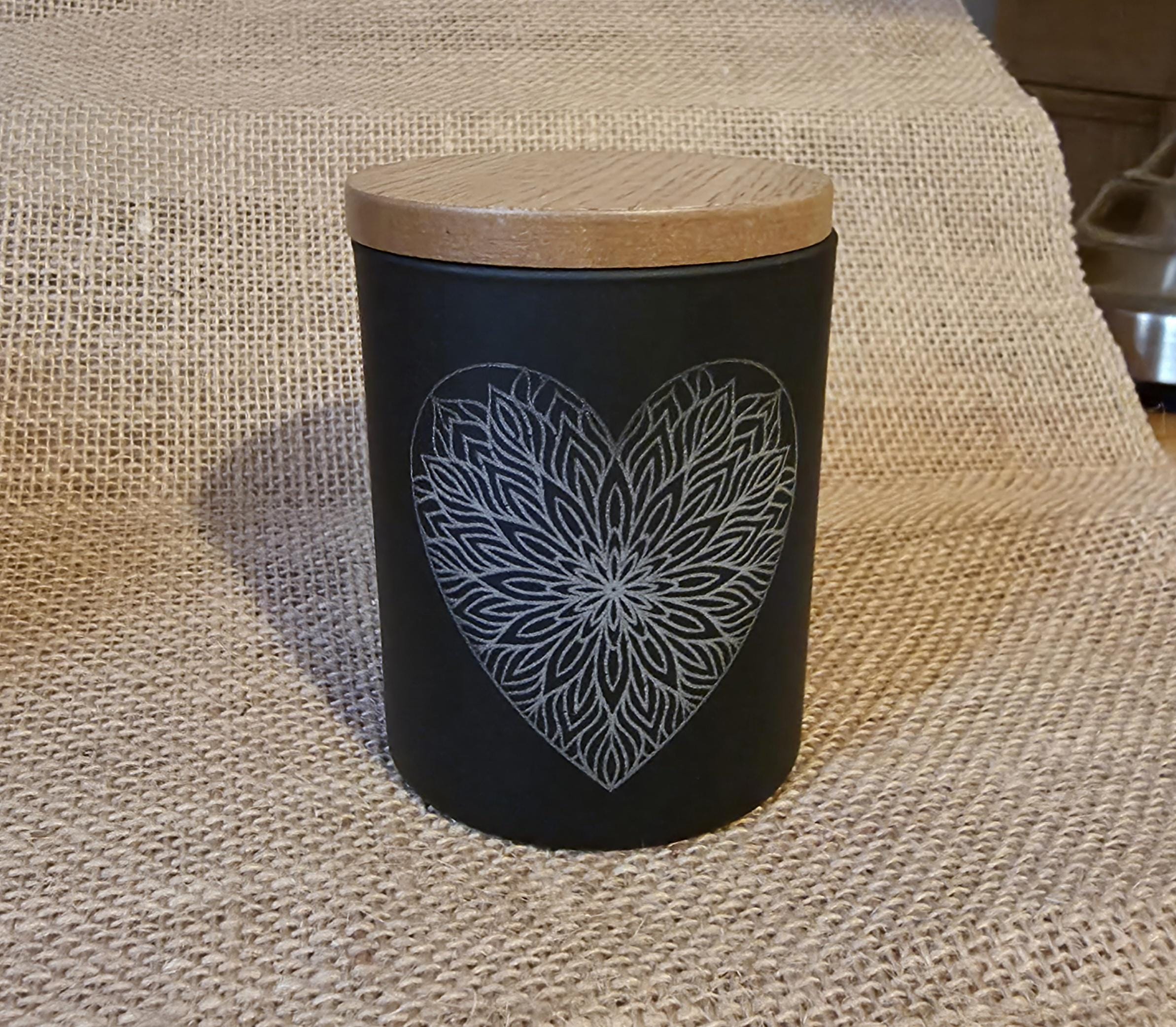 Mandala heart strawberry scented candle