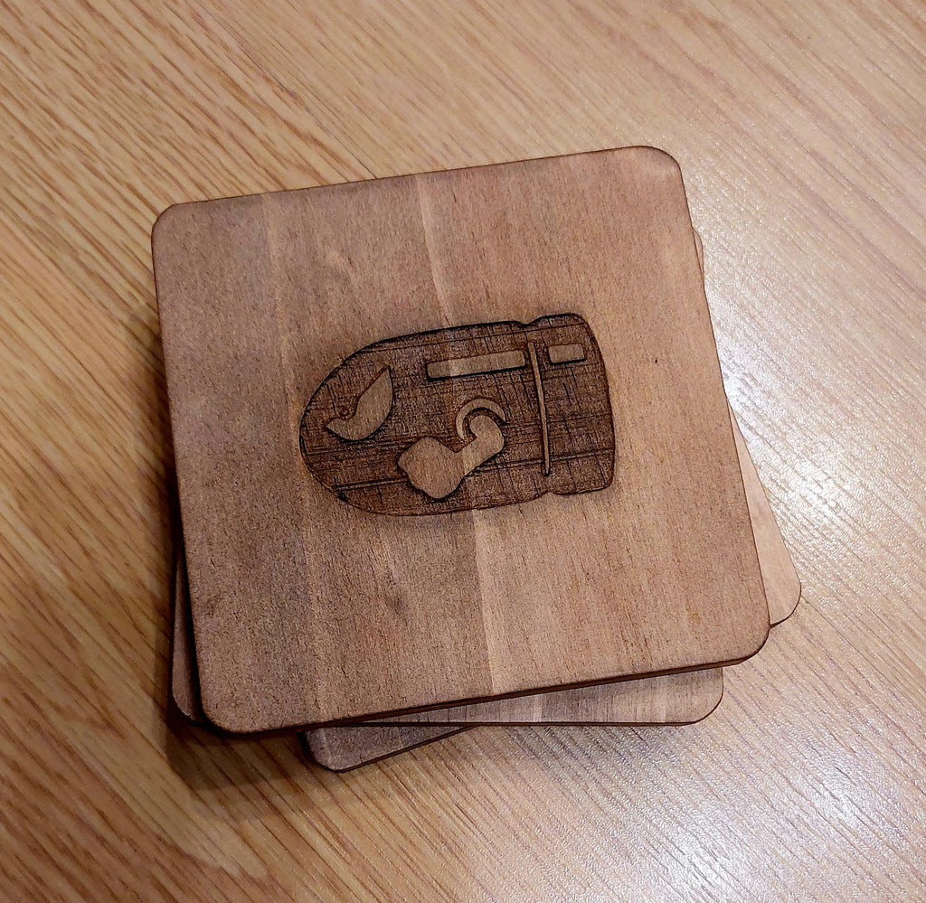 Mariokart Bullet Bill fan art wooden drinks coaster