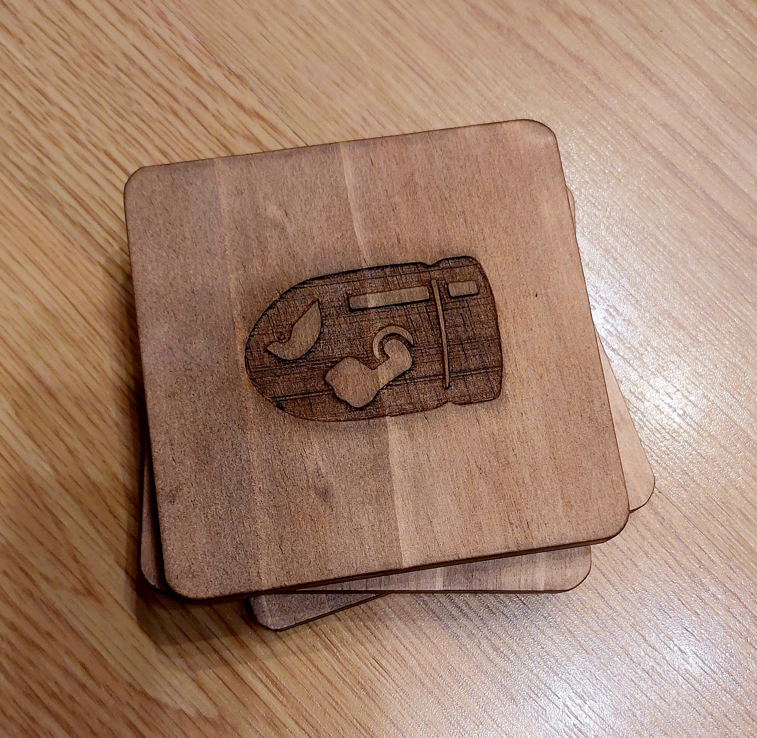 Mariokart Bullet Bill fan art wooden drinks coaster