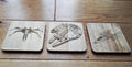 Star wars ships fan art wooden drinks coaster set millennium falcon, x wing, y wing