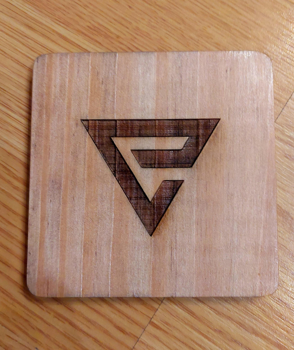 Witcher fan art wooden drinks coaster Quen