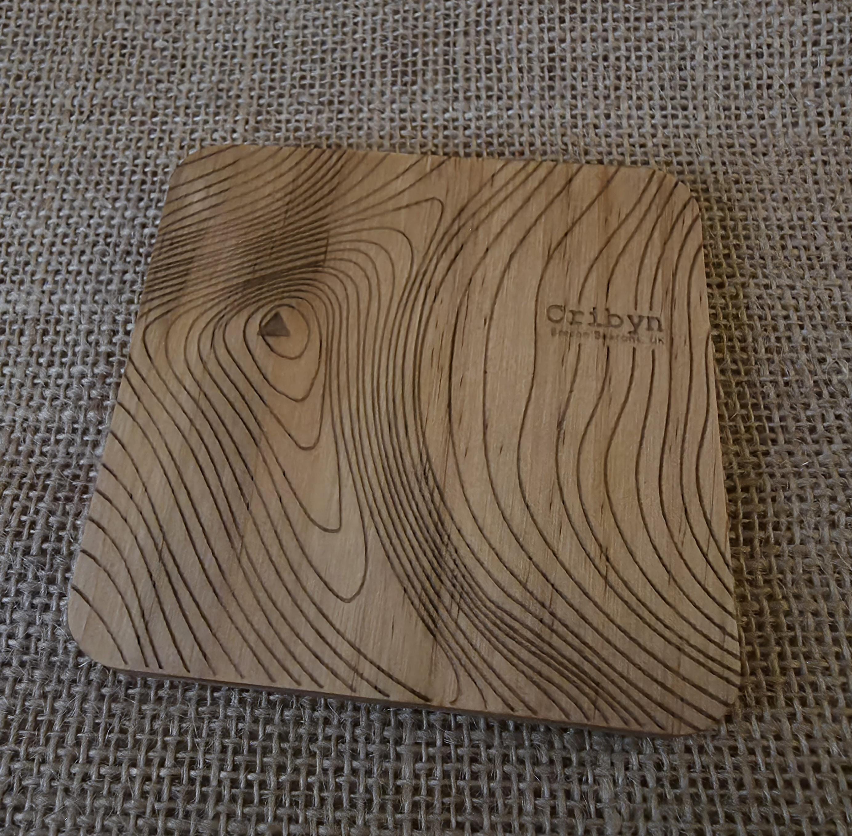 Corn du contour map wooden drinks coaster