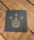Lord of the rings LOTR fan art slate drinks coaster Crown of Gondor