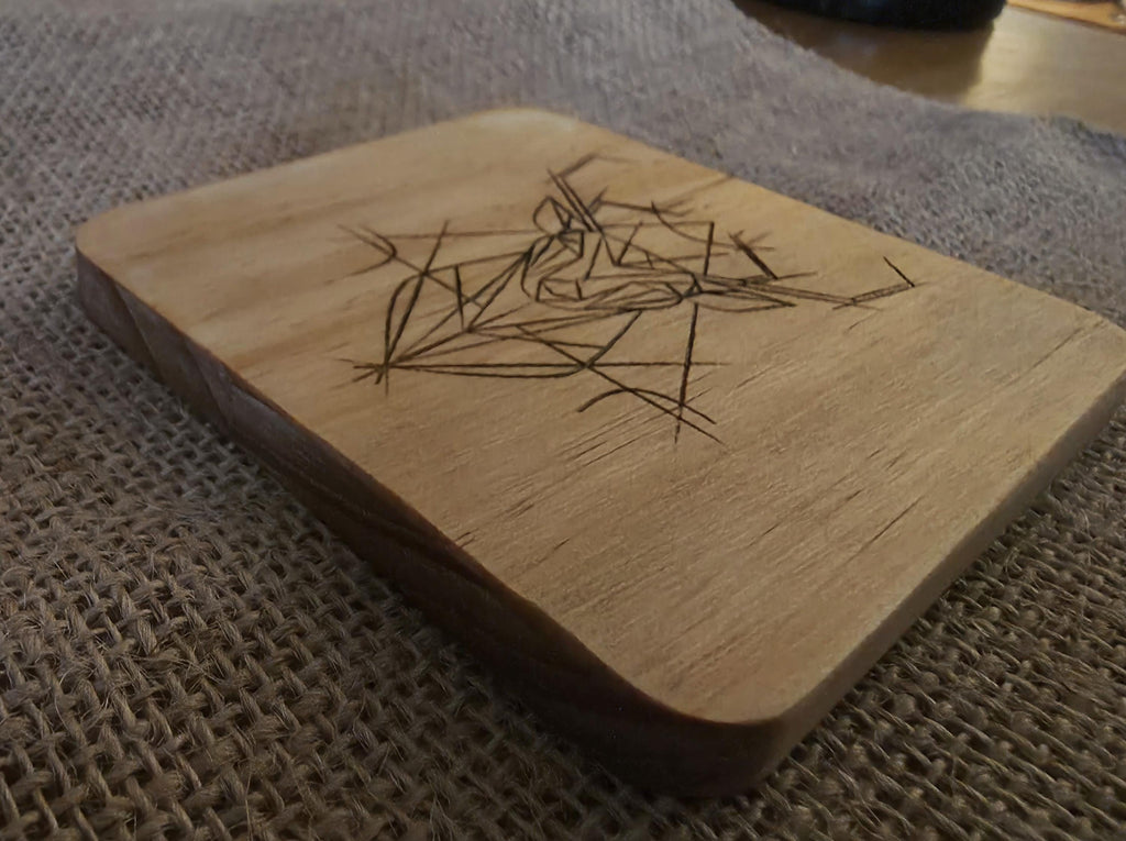 Geometric stag wooden drinks coaster