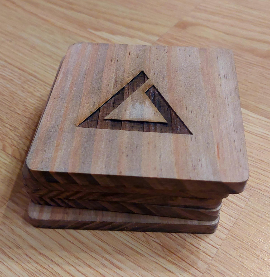 Witcher fan art wooden drinks coaster Igni