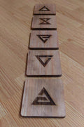 Witcher fan art wooden drinks coaster set Witcher signs
