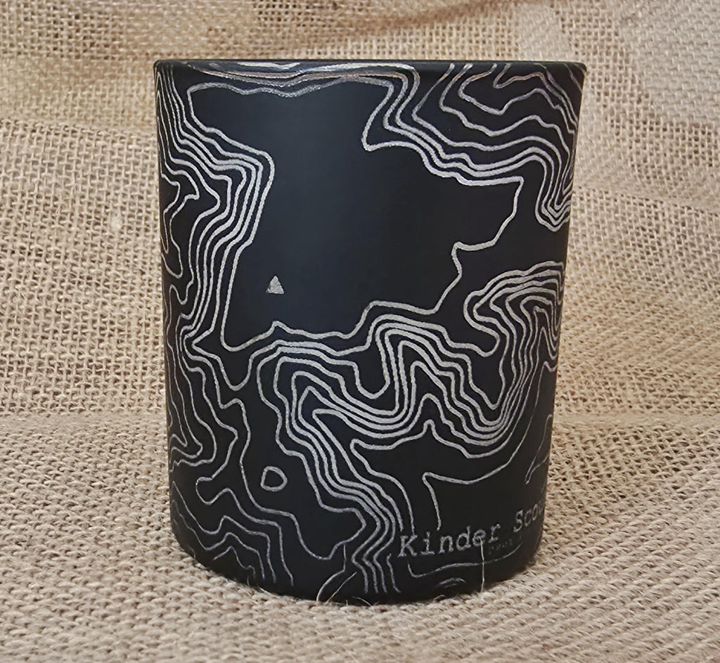 Ramblers candle: Kinder Scout, peak district. Gift for map lovers.