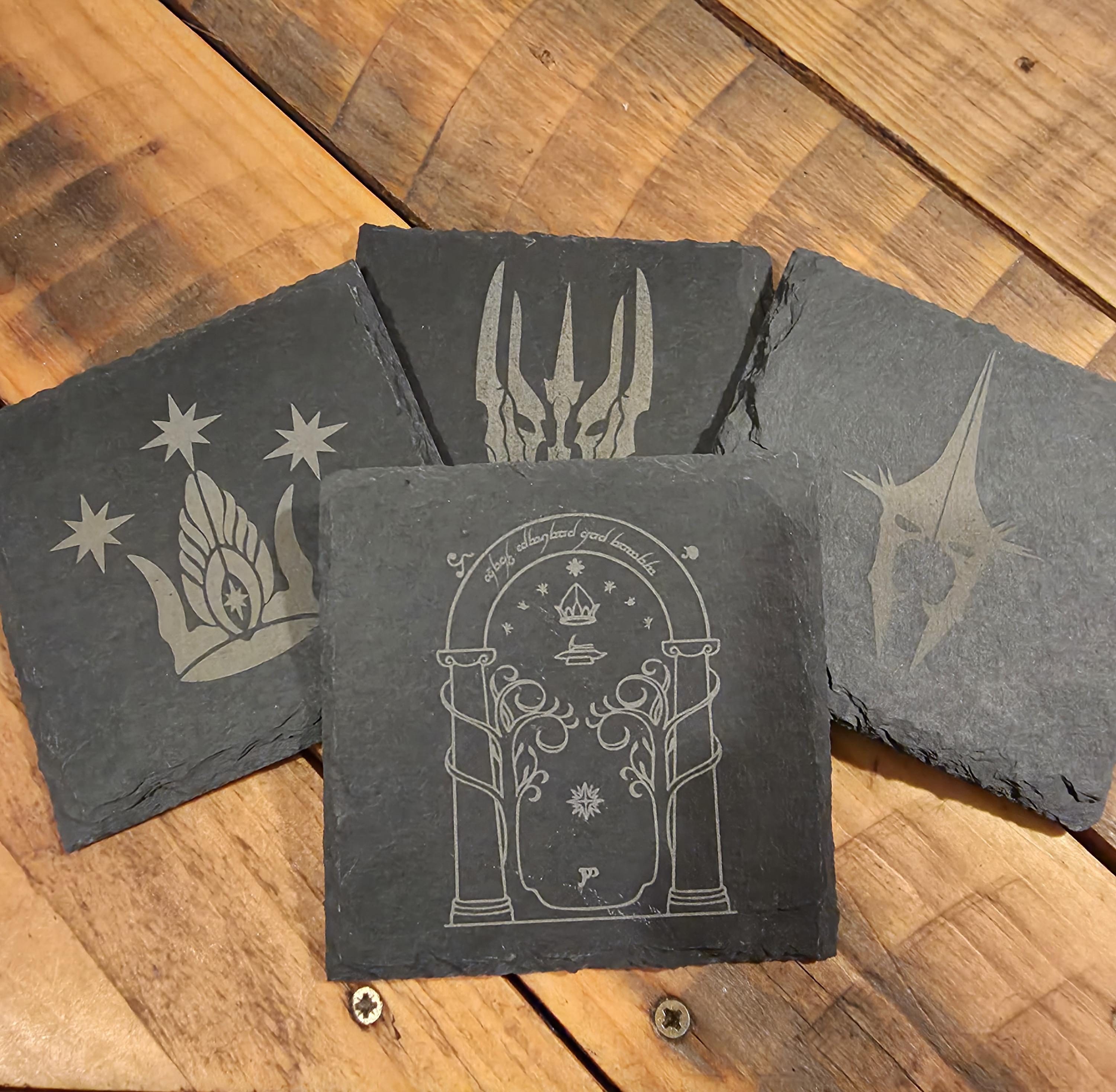 Lord of the rings LOTR fan art wooden slate drinks coaster Evenstar