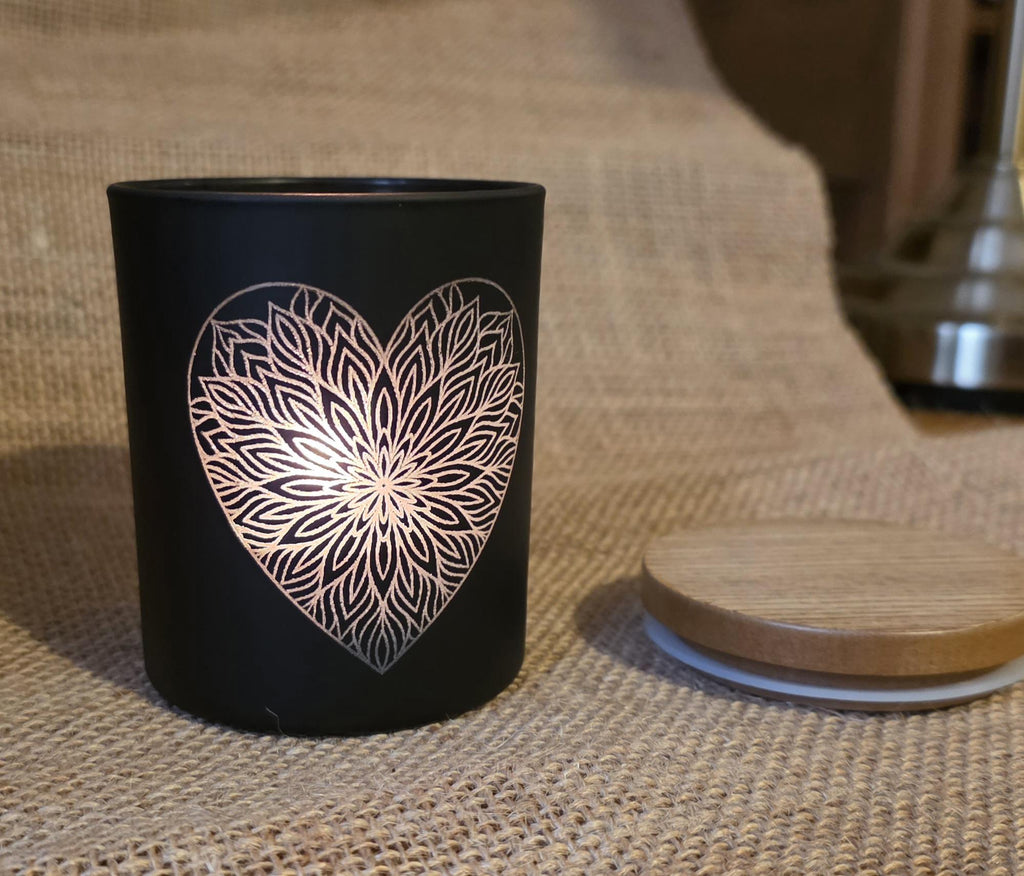 Mandala heart strawberry scented candle