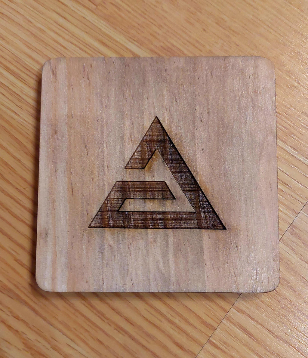 Witcher fan art wooden drinks coaster Aard