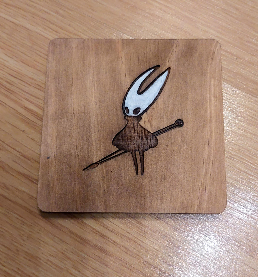Hollow Knight Hornet fan art wooden drinks coaster