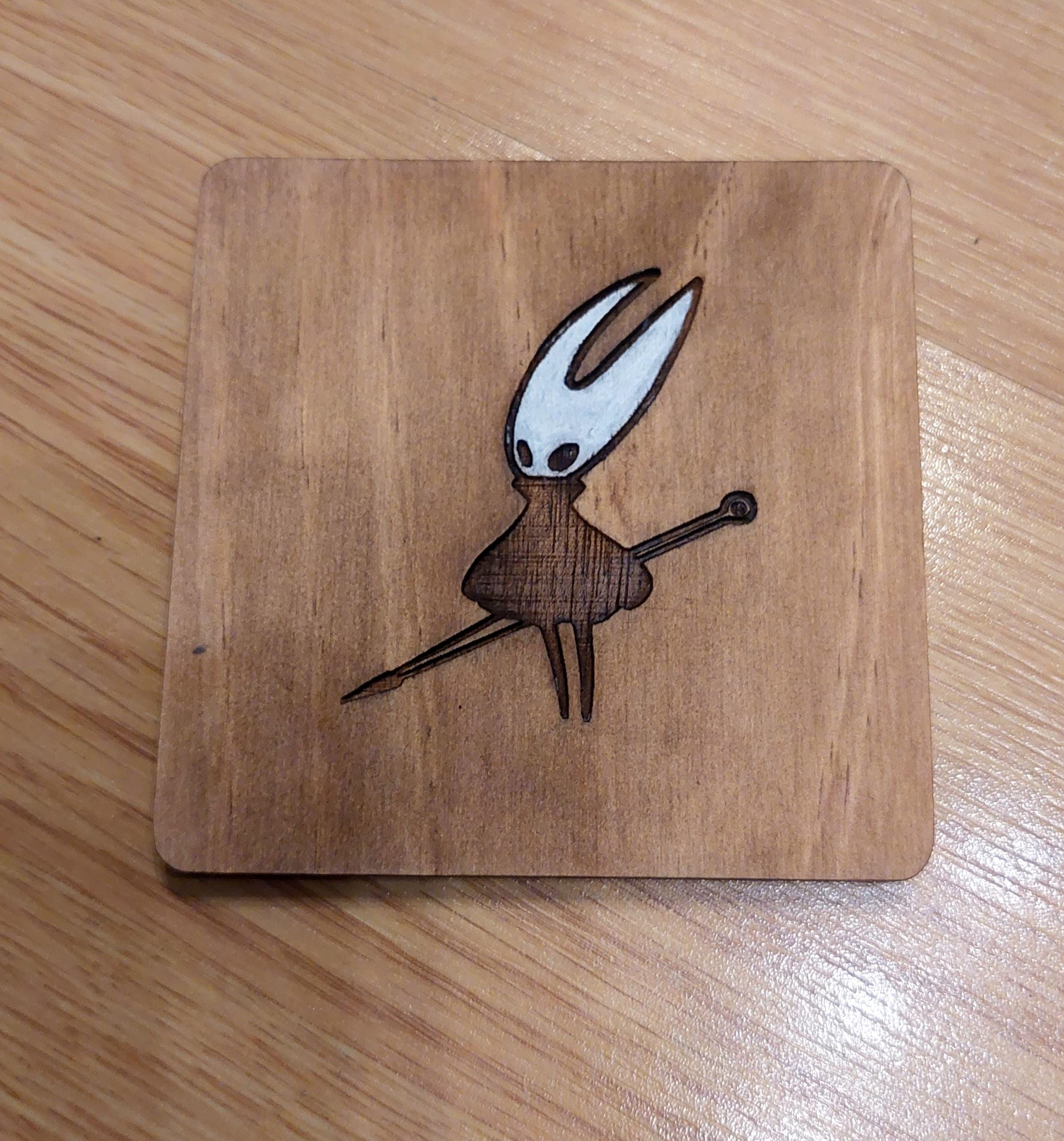Hollow Knight Hornet fan art wooden drinks coaster