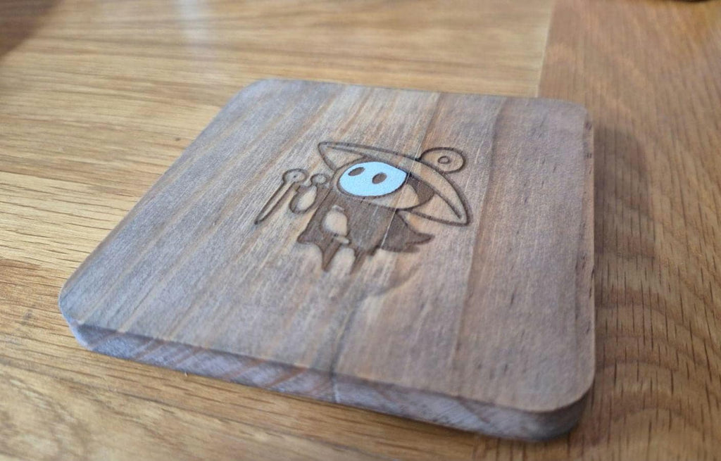 Hollow Knight Sherma Silksong fan art wooden drinks coaster