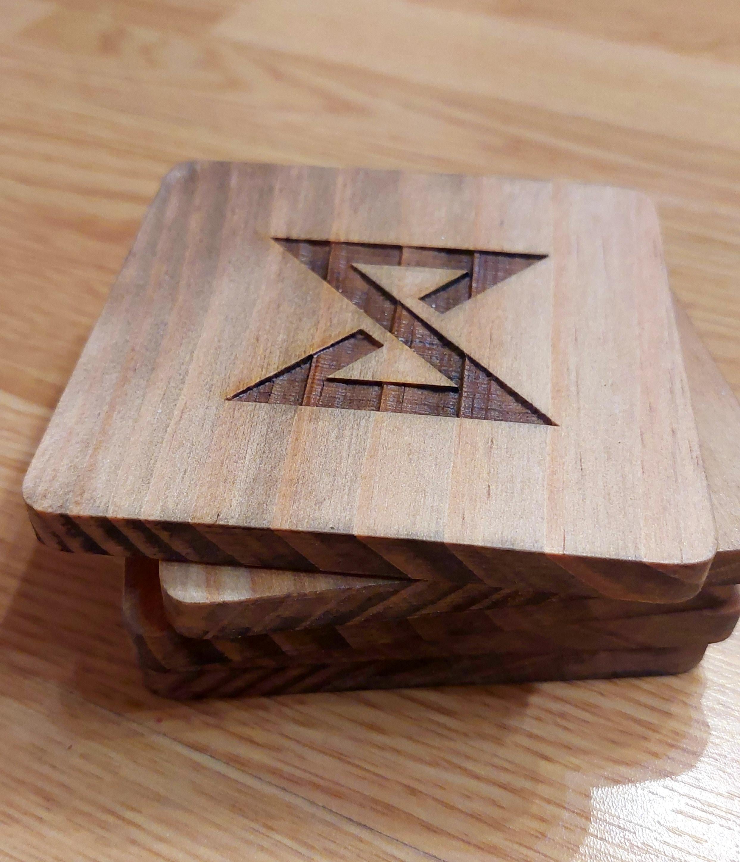 Witcher fan art wooden drinks coaster set Witcher signs