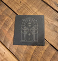 Lord of the rings LOTR fan art slate drinks coaster Durins door