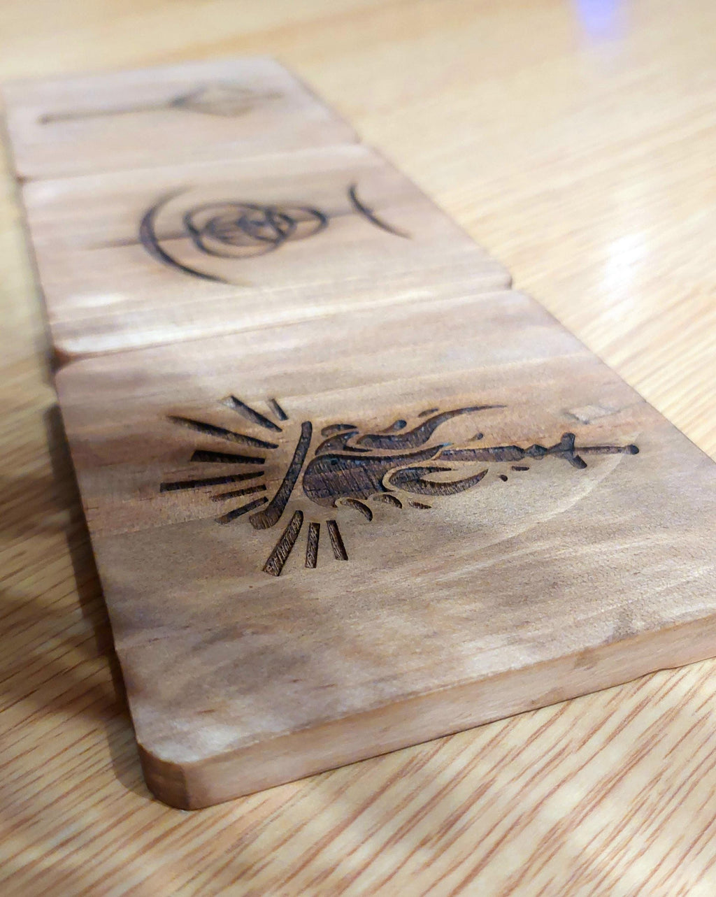 Bloodborne dark souls elden ring 'you died' fan art wooden drinks coaster