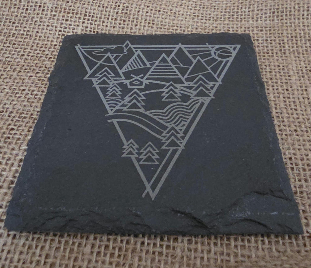 Mountain lovers slate drinks coaster