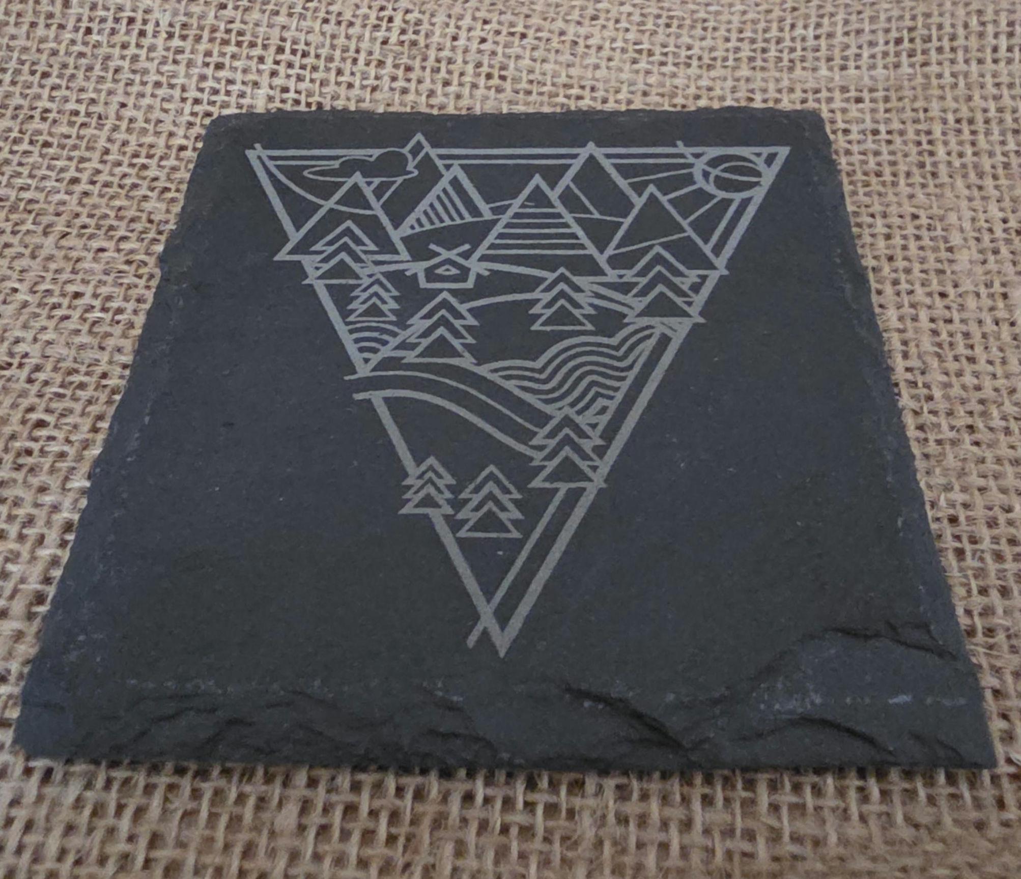 Mountain lovers slate drinks coaster