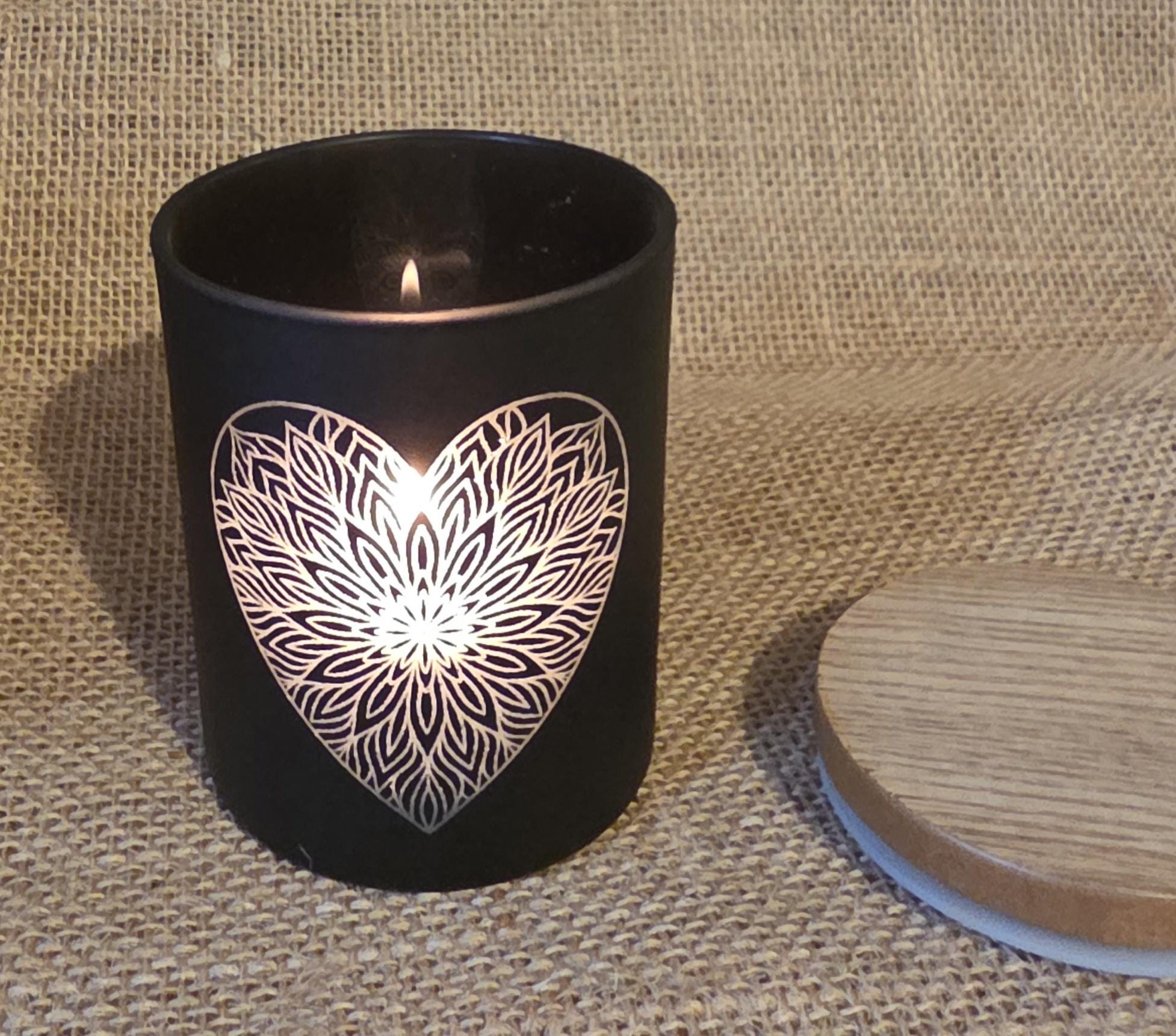 Mandala heart strawberry scented candle