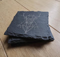 Geometric stag slate drinks coaster
