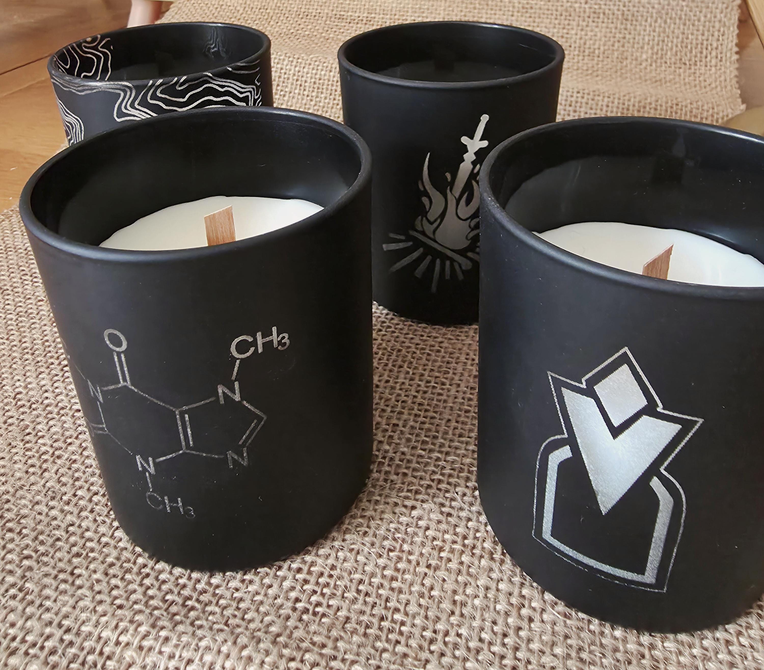 Coffee lovers candle: caffeine molecular structure. Nerdy candles.