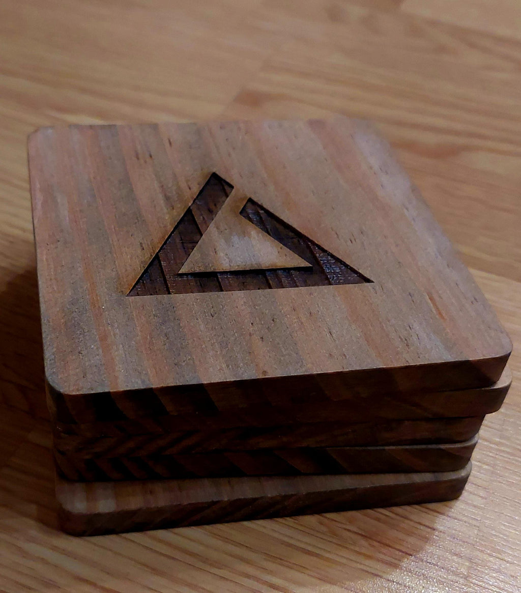 Witcher fan art wooden drinks coaster Igni