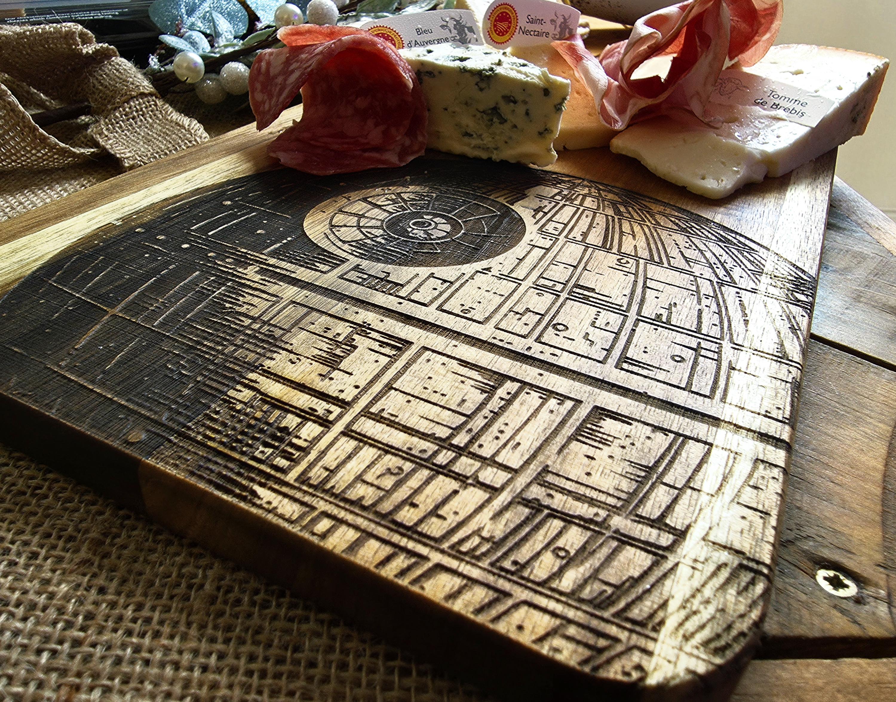 Death Star Acacia Serving Board – Star Wars Fan Art Charcuterie