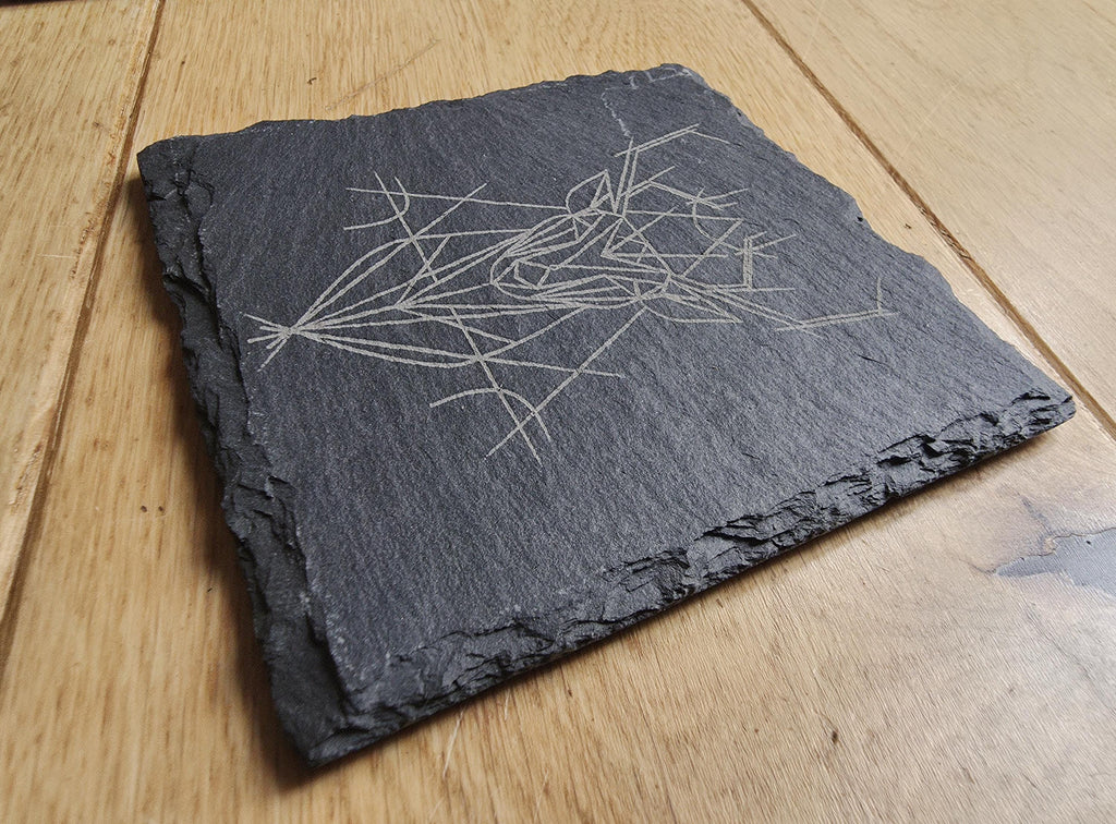 Geometric stag slate drinks coaster