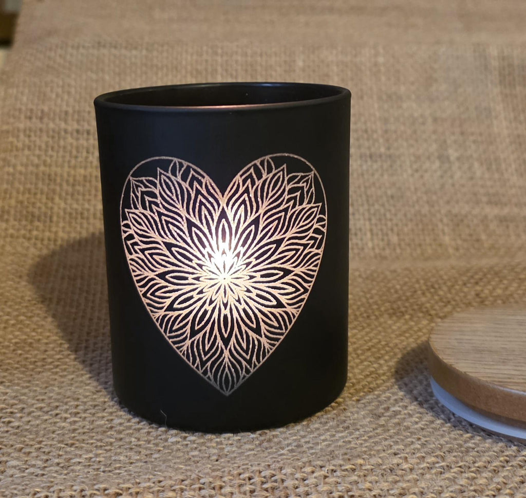 Mandala heart strawberry scented candle