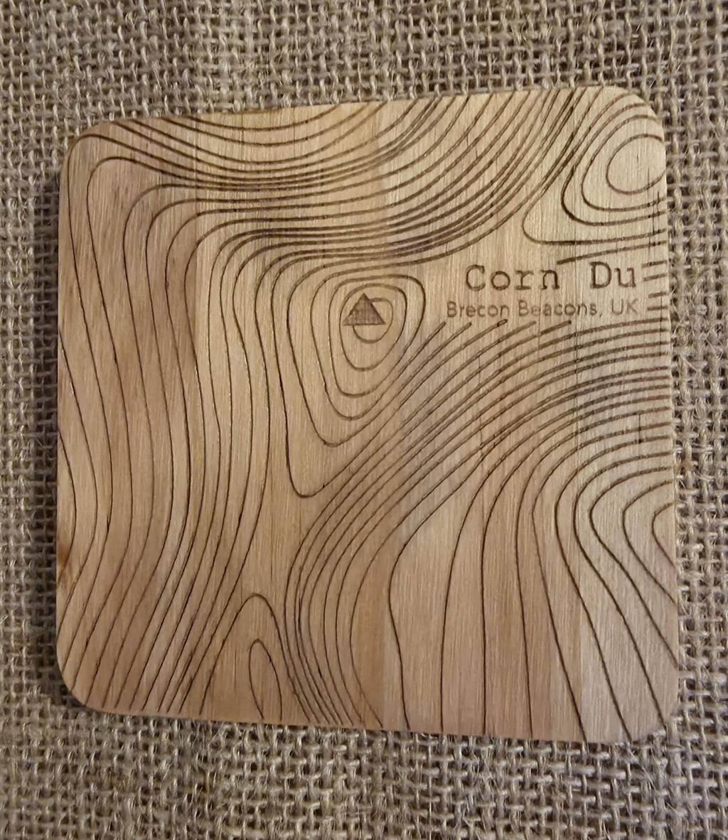 Corn du contour map wooden drinks coaster