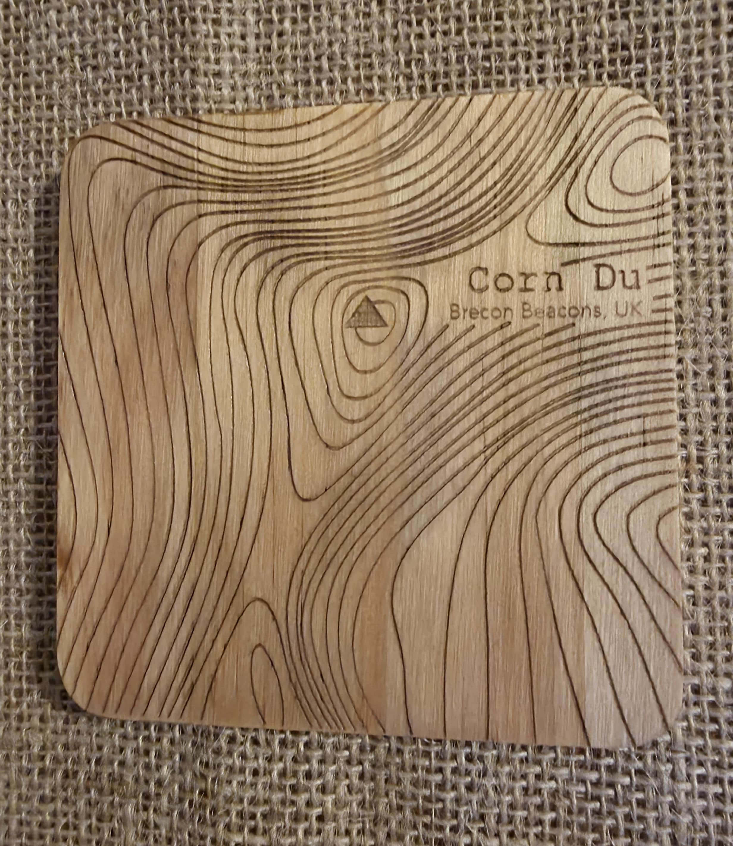 Corn du contour map wooden drinks coaster