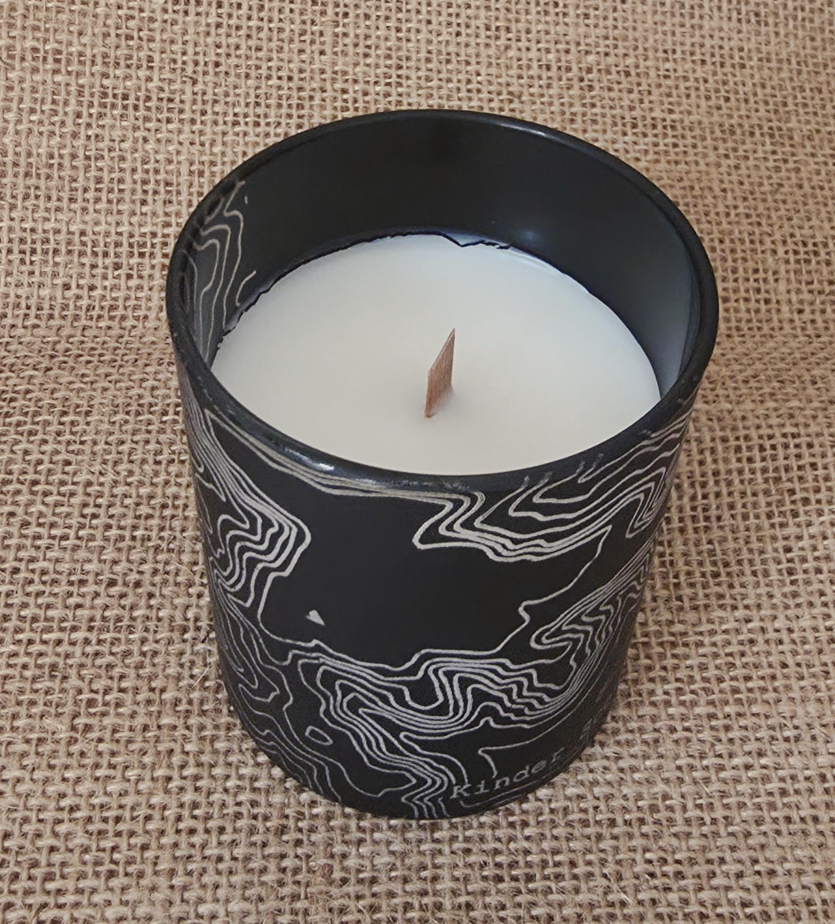 Ramblers candle: Kinder Scout, peak district. Gift for map lovers.