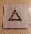 Witcher fan art wooden drinks coaster Igni