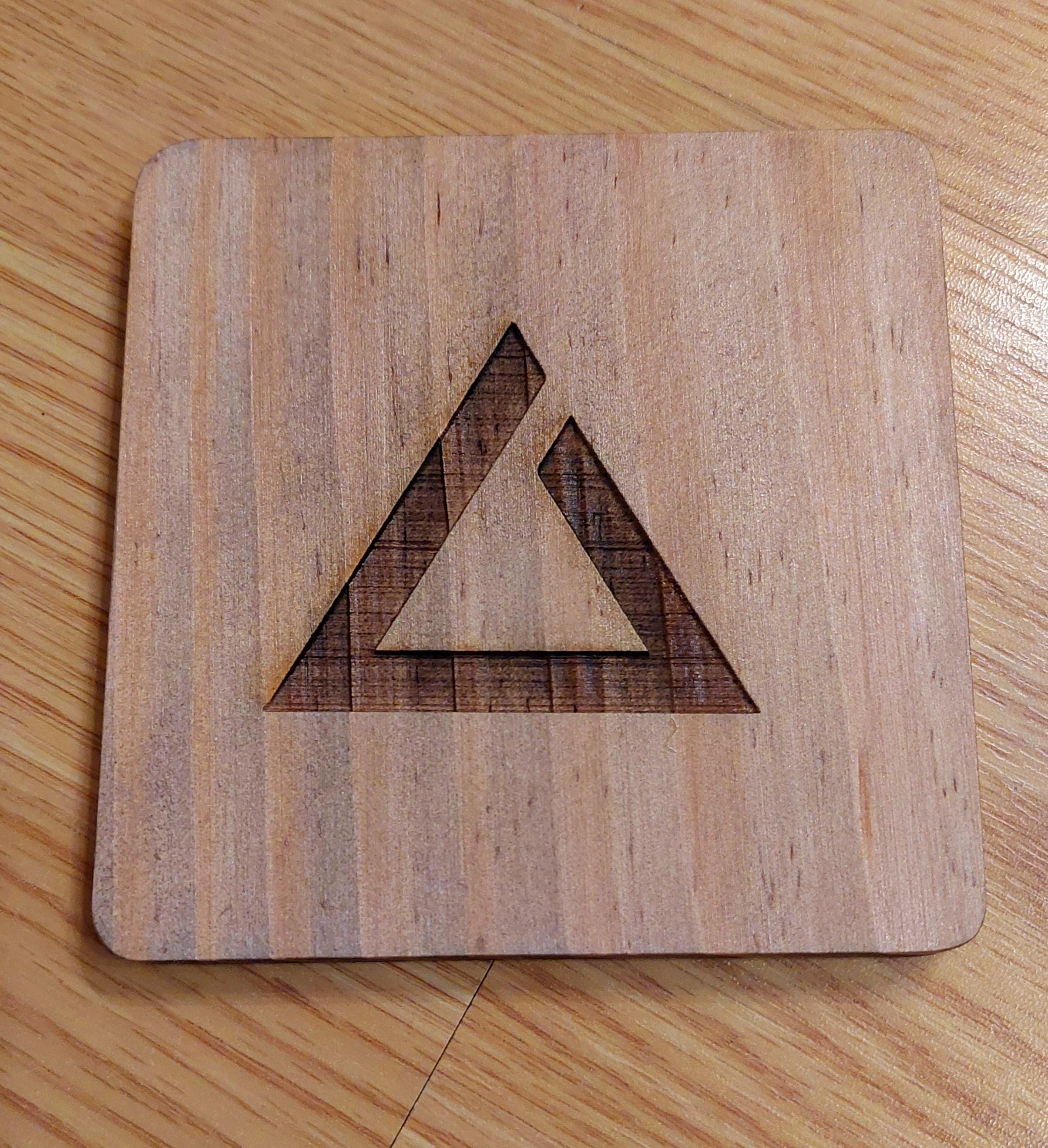 Witcher fan art wooden drinks coaster Igni