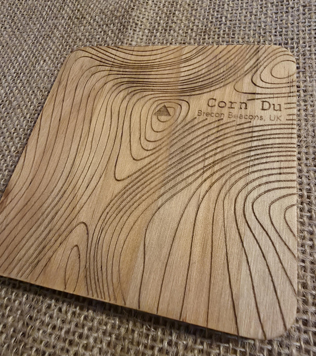 Corn du contour map wooden drinks coaster