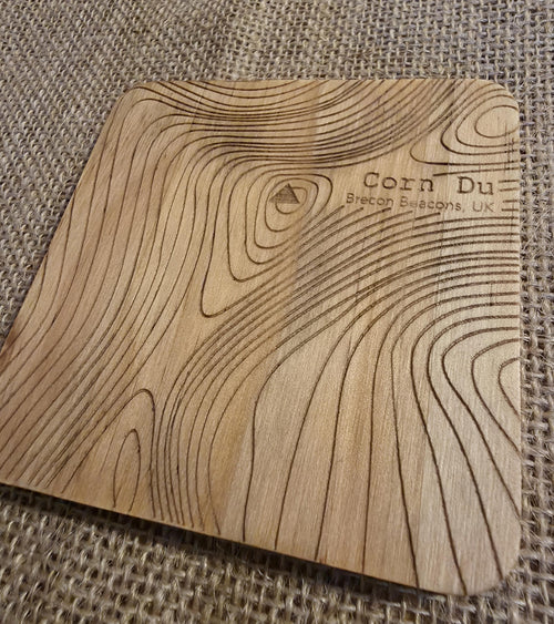 Corn du contour map wooden drinks coaster