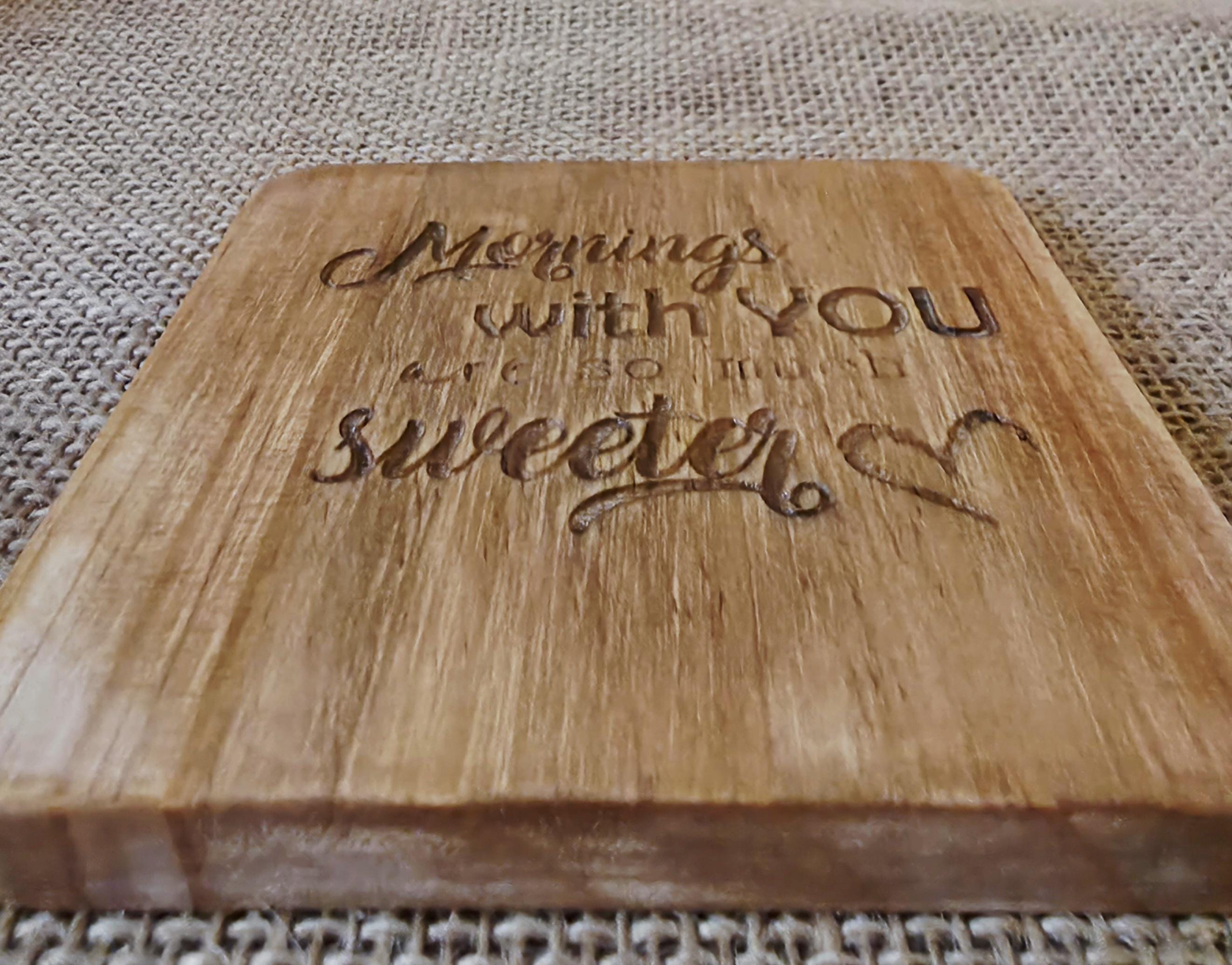 Morning lovers slate valentines coaster