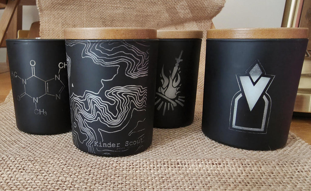 Ramblers candle: Kinder Scout, peak district. Gift for map lovers.