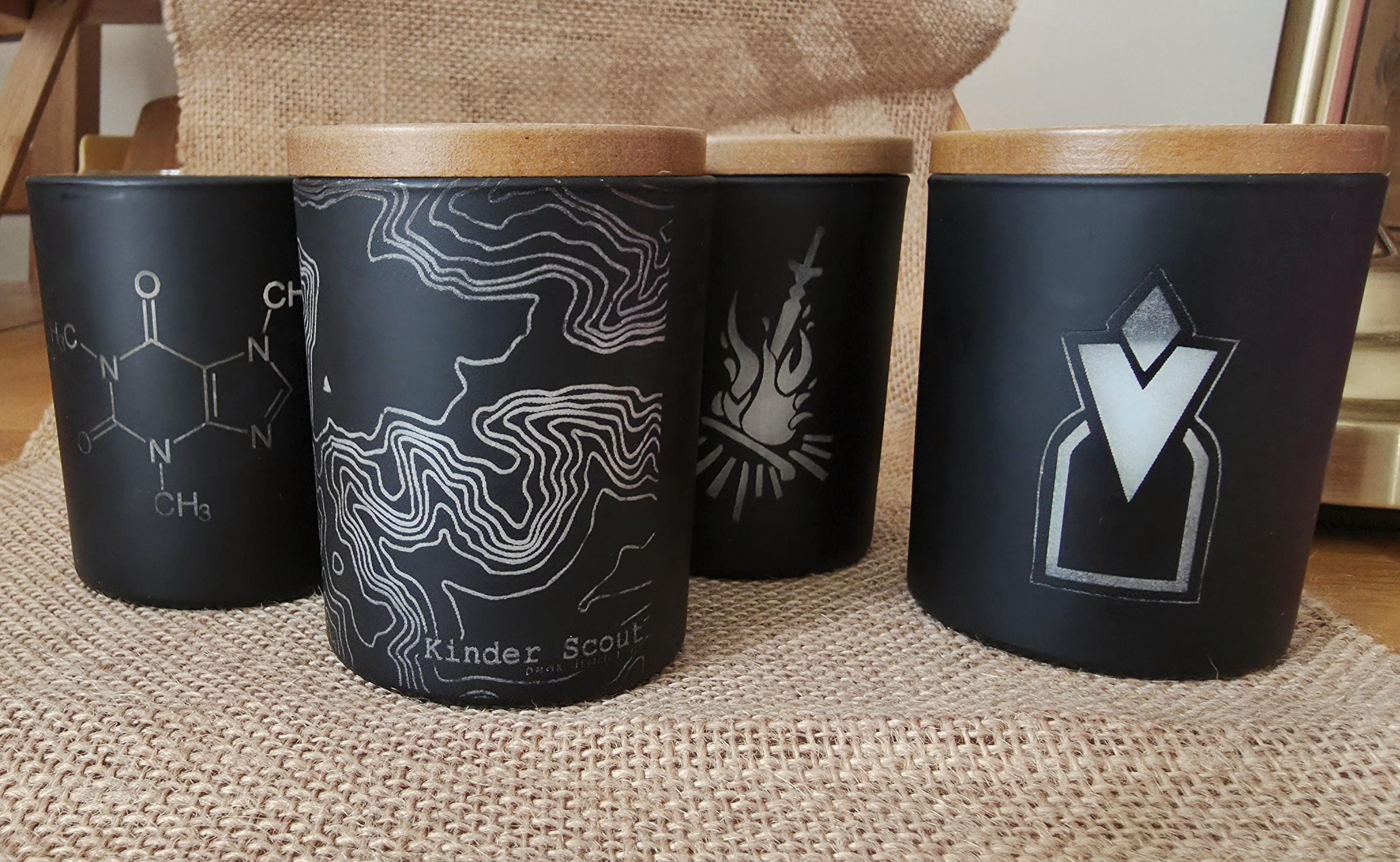 Ramblers candle: Kinder Scout, peak district. Gift for map lovers.