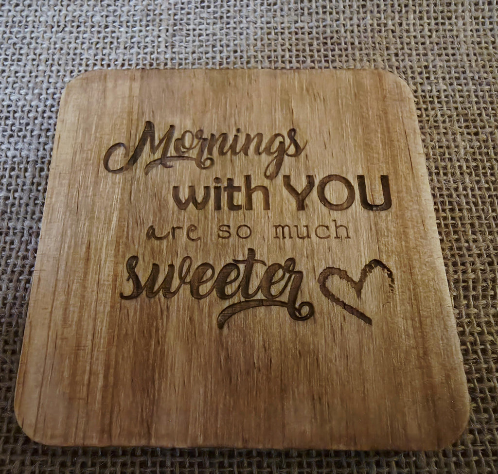 Morning lovers valentines coaster