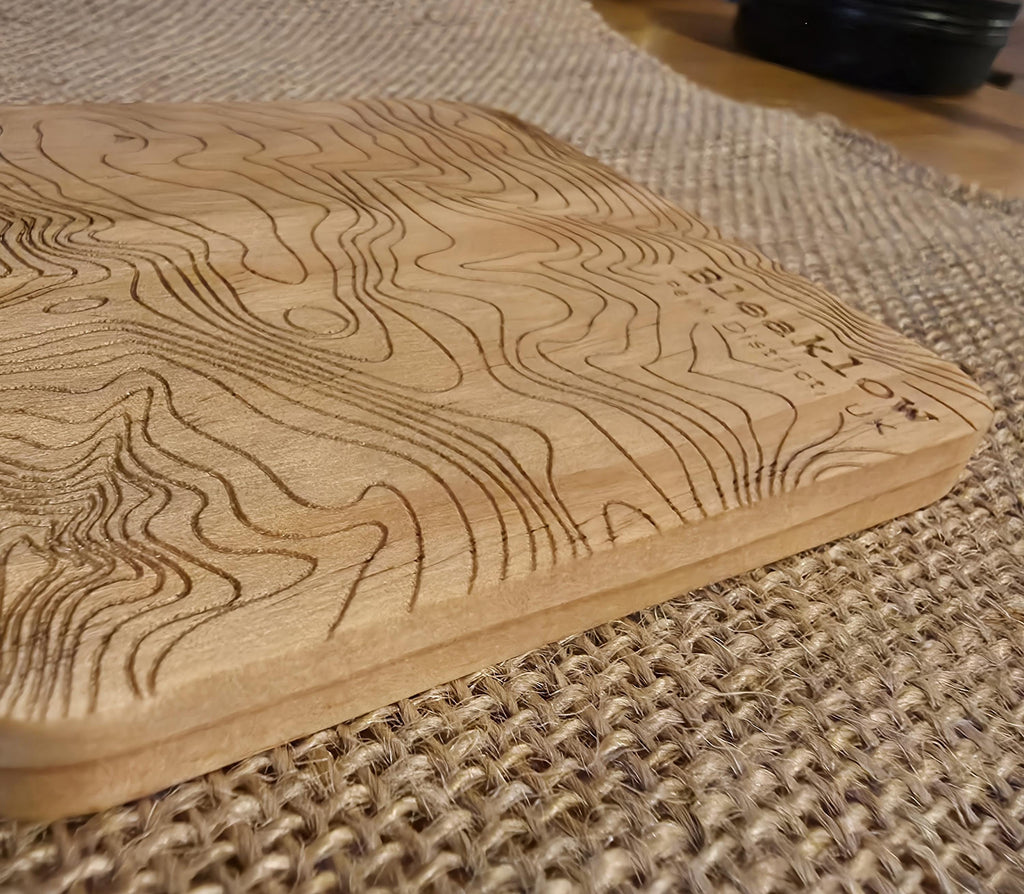 Bleaklow contour map wooden drinks coaster
