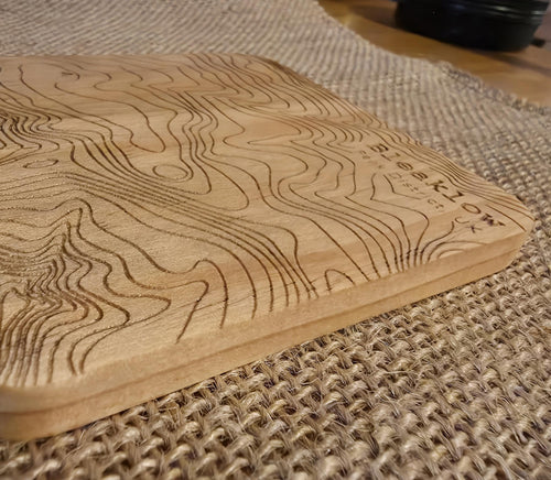 Bleaklow contour map wooden drinks coaster