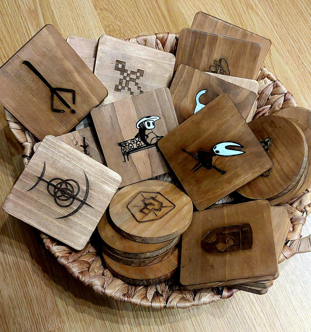 Mariokart Bullet Bill fan art wooden drinks coaster