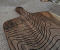 Contour map: Mont blanc serving board- cheese charcuterie chopping board in acacia wood