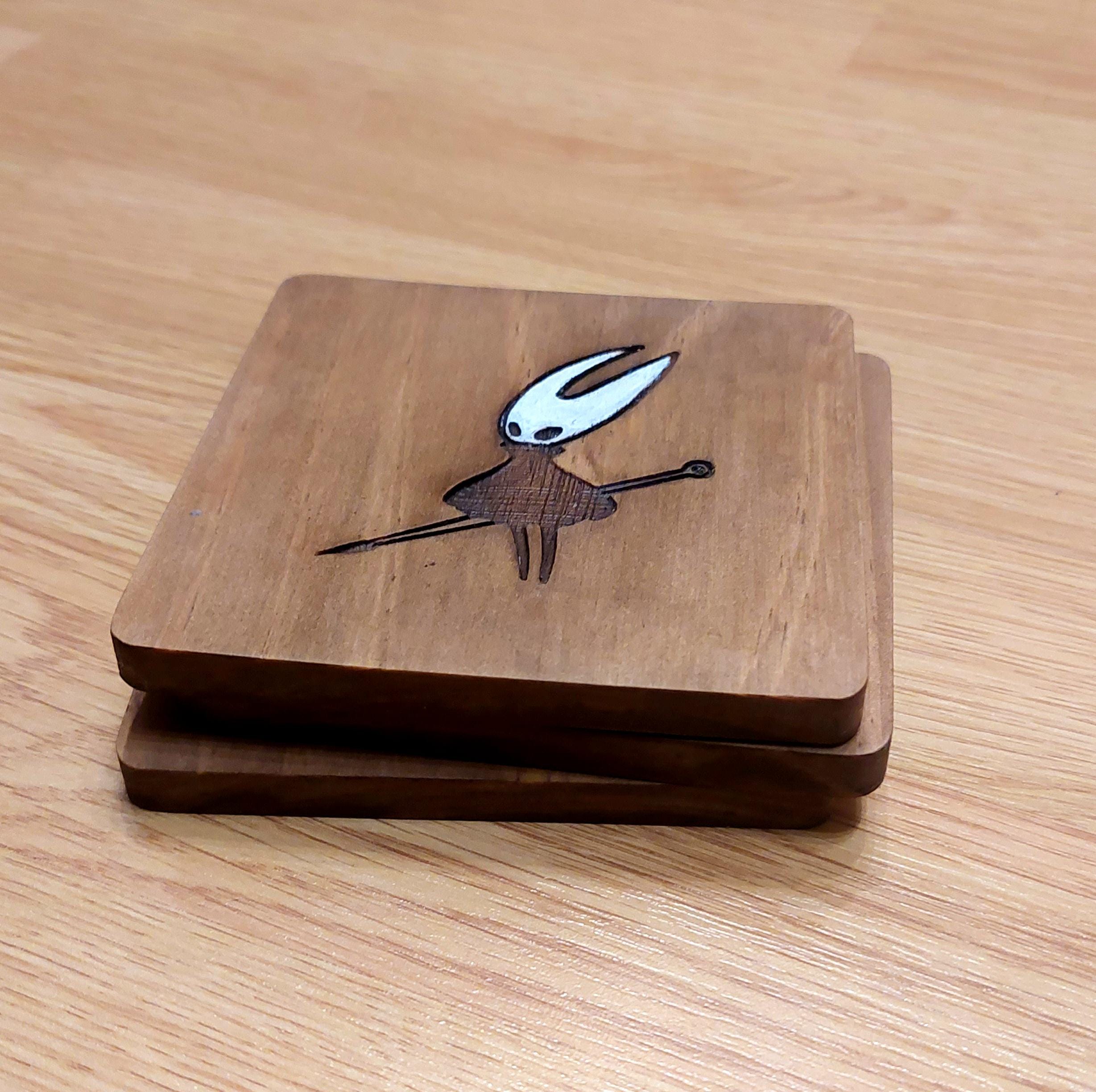 Hollow Knight Hornet fan art wooden drinks coaster