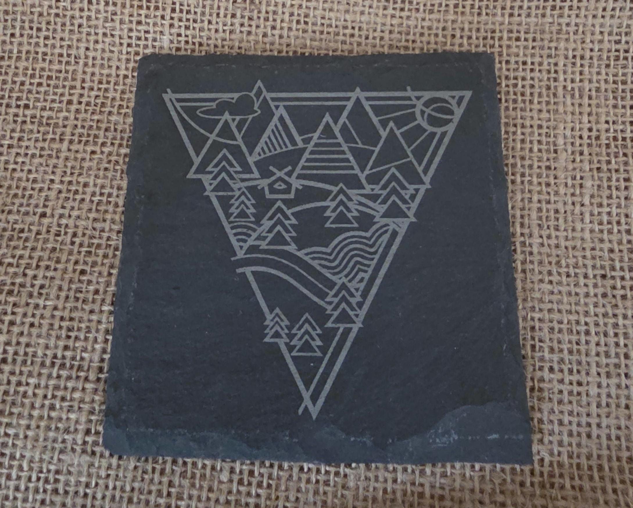 Mountain lovers slate drinks coaster